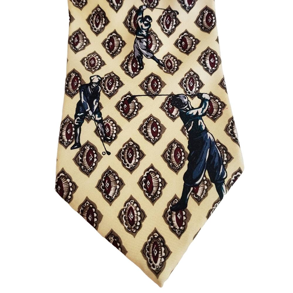 Vintage Oscar de la Renta Tie Neckwear Couture Collection Golf 56 1/2 x 3 3/4